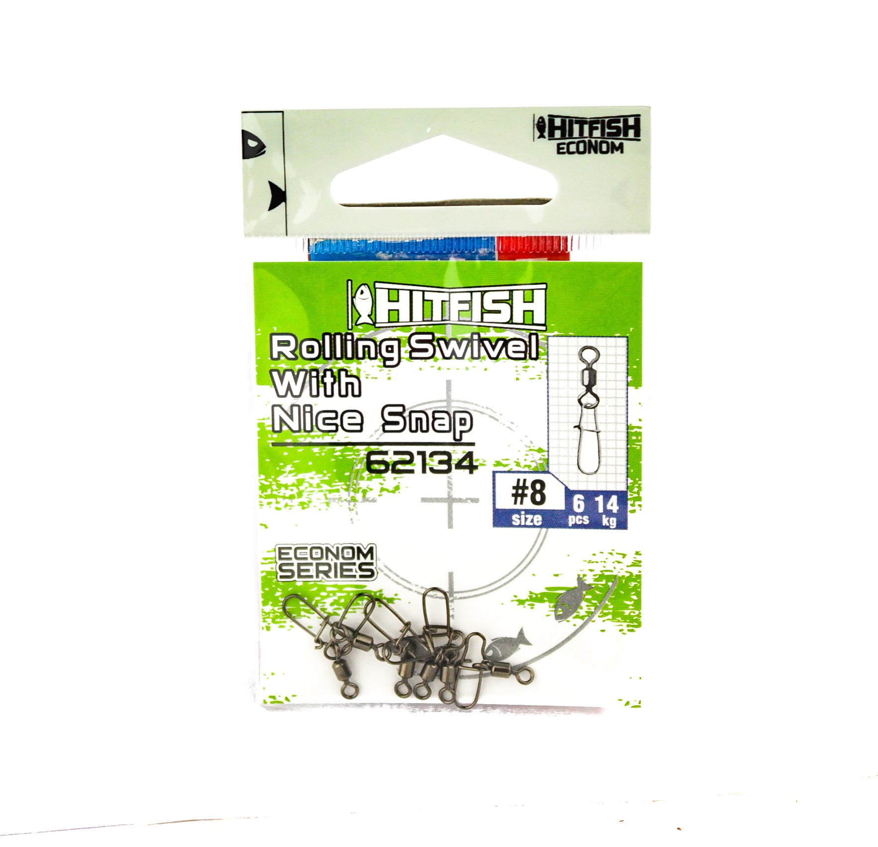 МП Вертлюг с застежкй HITFISH Econom Series Rolling Swivel with NiceSnap 62134-0 - фото 1