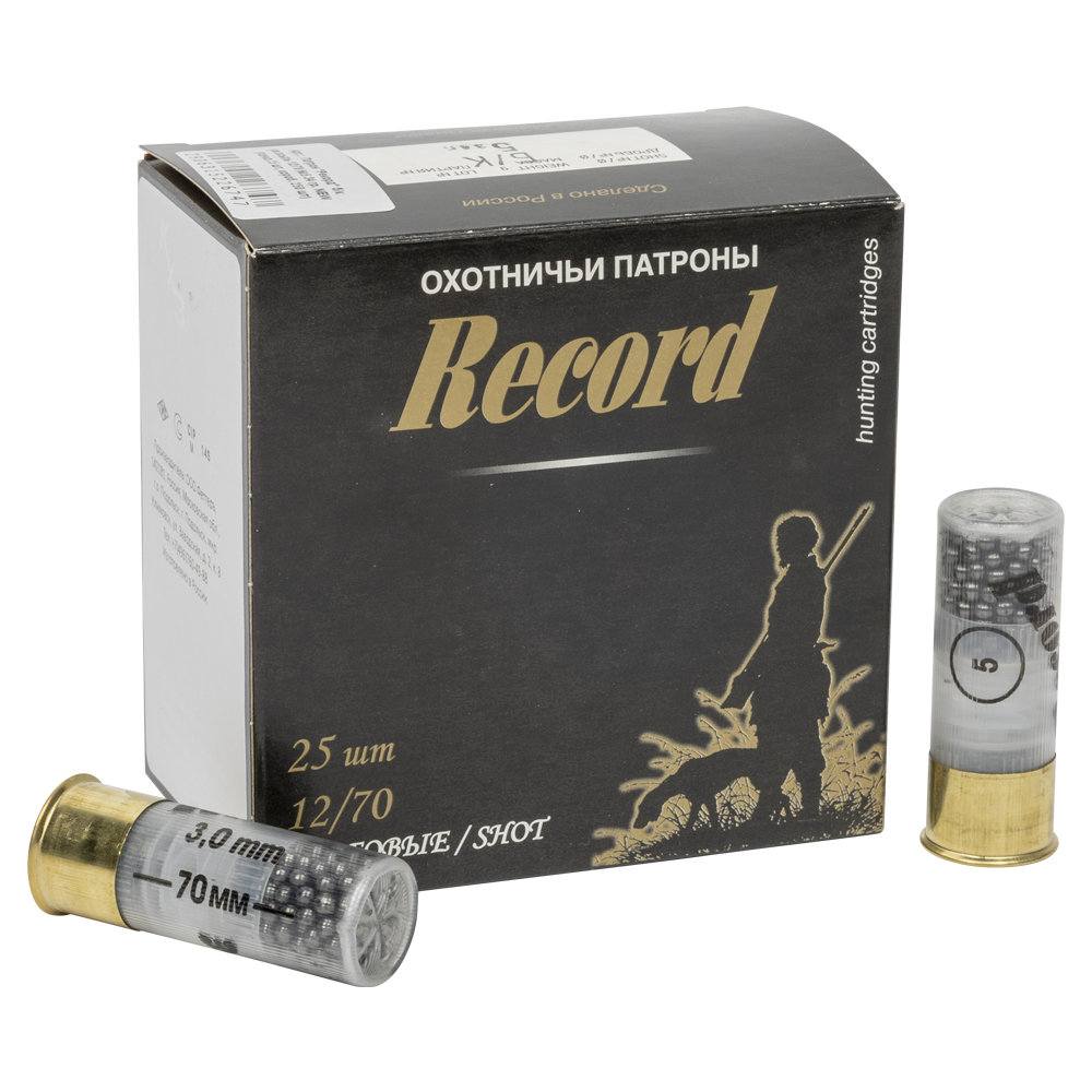 Патрон 12х70 Рекорд 5 34гр био увеличенная осыпь - фото 1