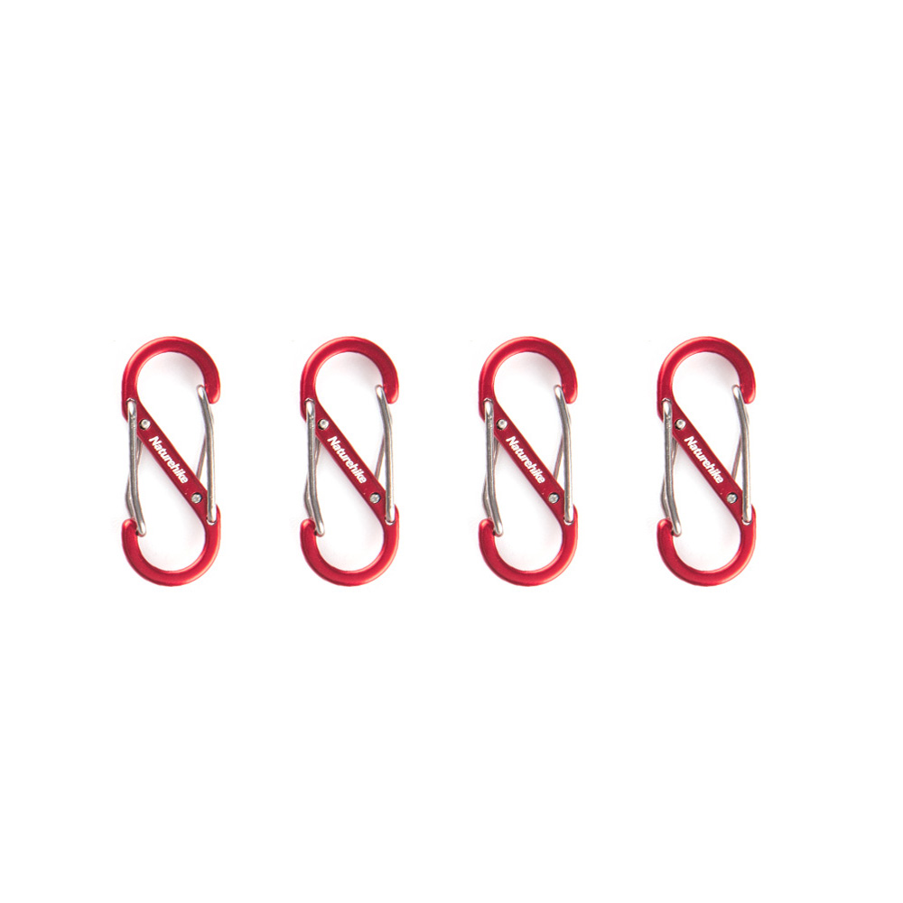 Карабин многофункциональный Naturehike NH20GS004 S-Type 4см 4шт - фото 1