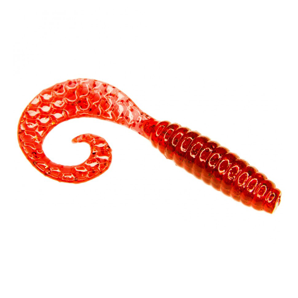 Приманка ESOX Twirly Grub 2" 51мм цв.FK033 Bloodworm+ уп.8шт - фото 1