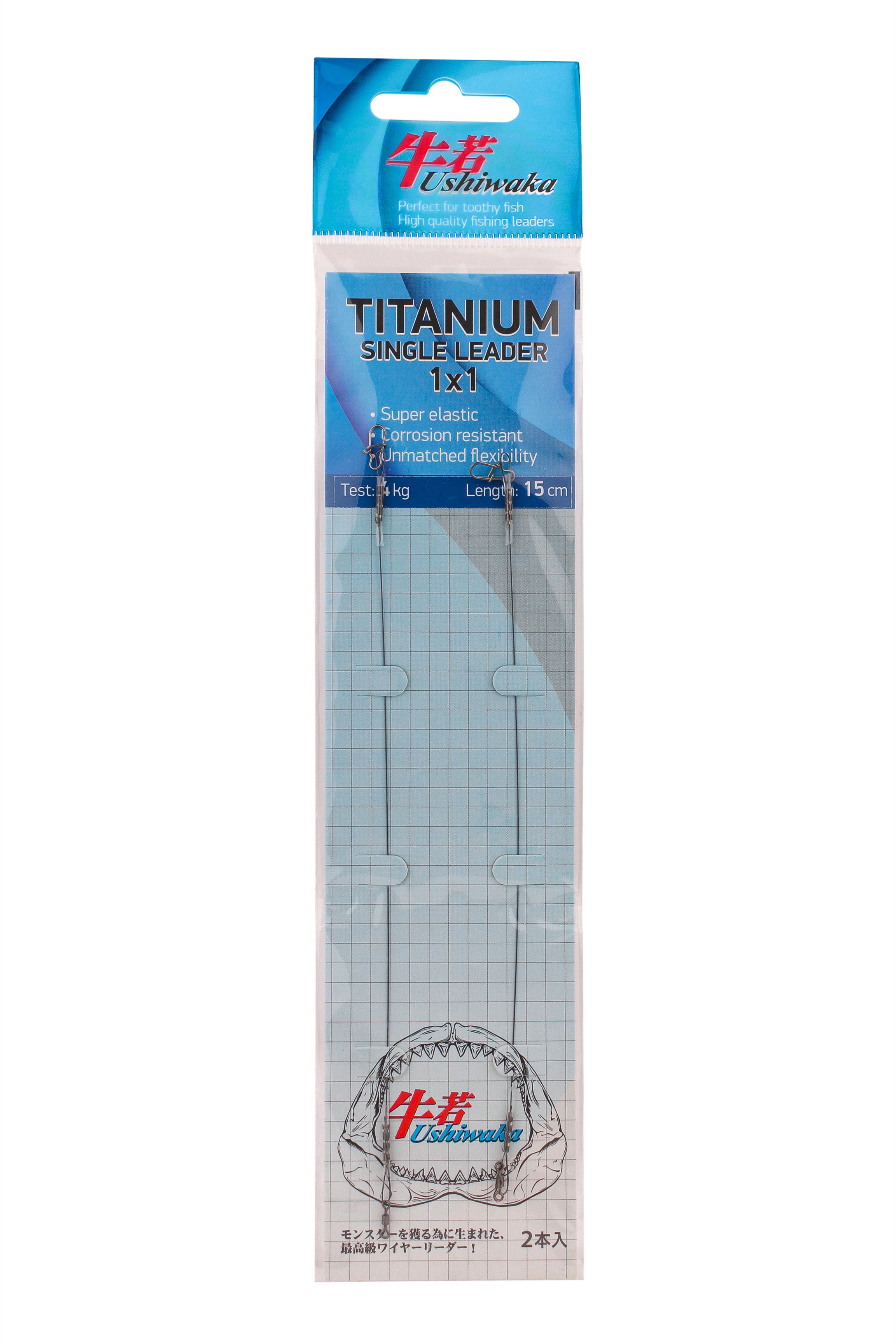 Поводок Ushiwaka titanium single UTS11504 4кг 15см 2шт