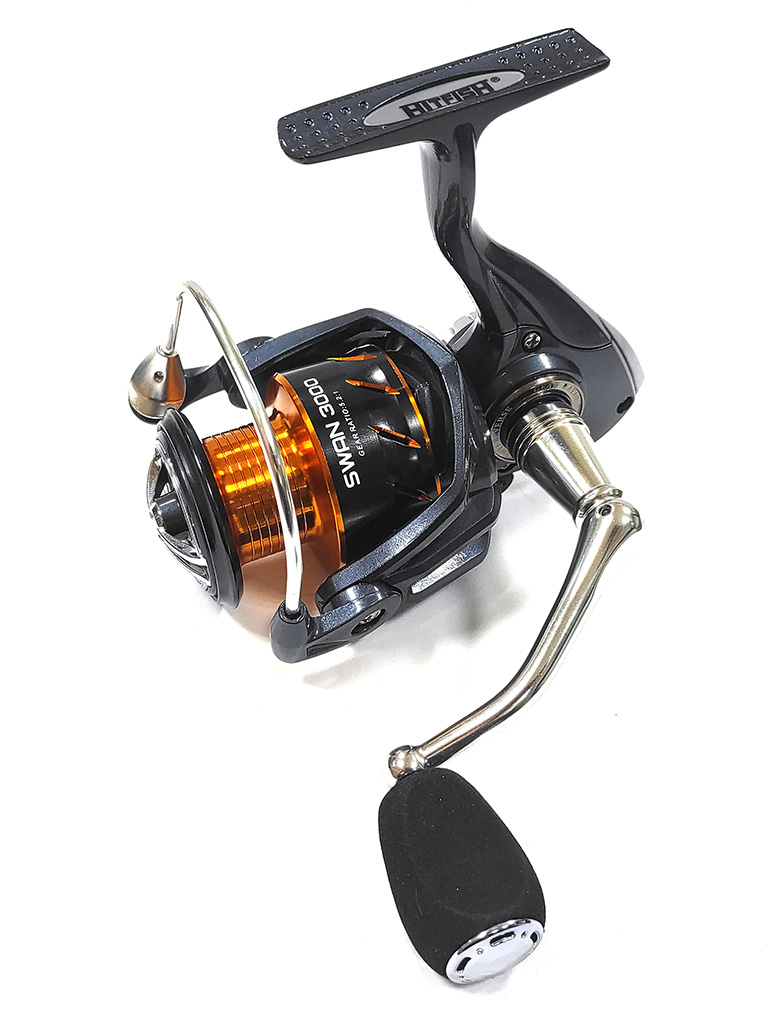 Катушка Hitfish Swan 4000 4+1BB Screw-in handle 5.2:1 292гр 9кг - фото 1