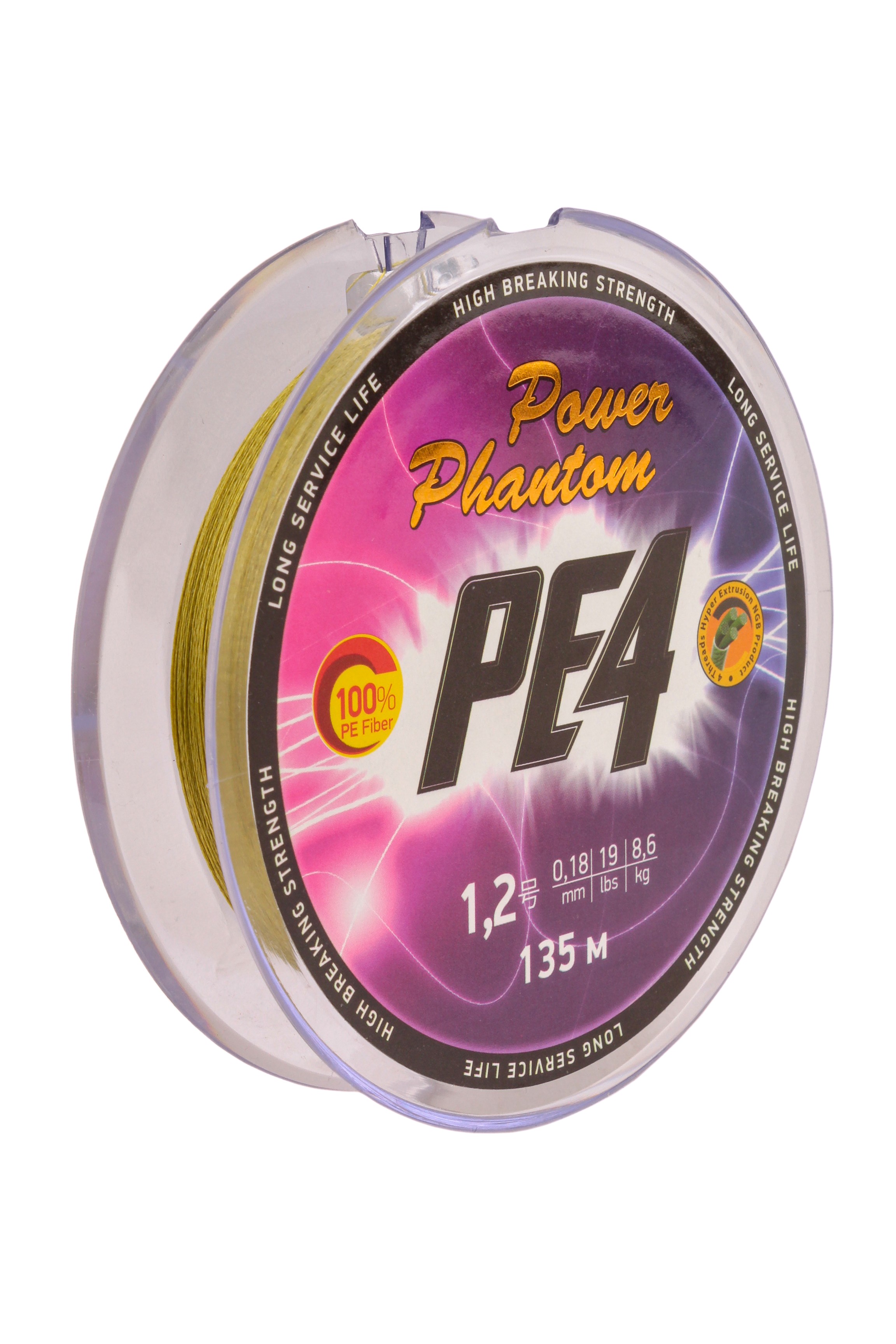 Шнур Power Phantom PE4 135м 1.2 0.18мм 8.6кг зеленый Com - фото 1