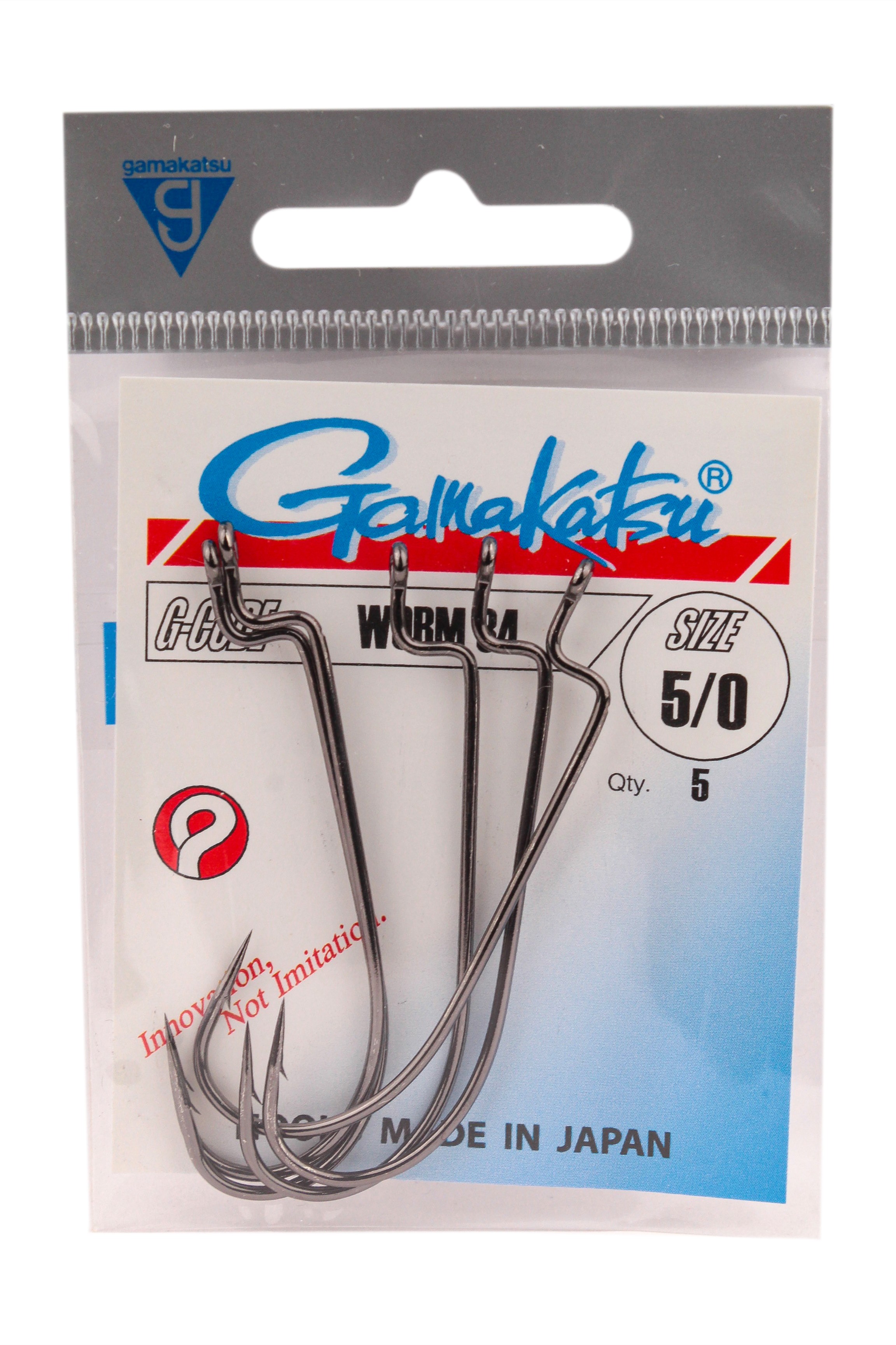 Крючок Gamakatsu офсетный Worm 34 black №5/0