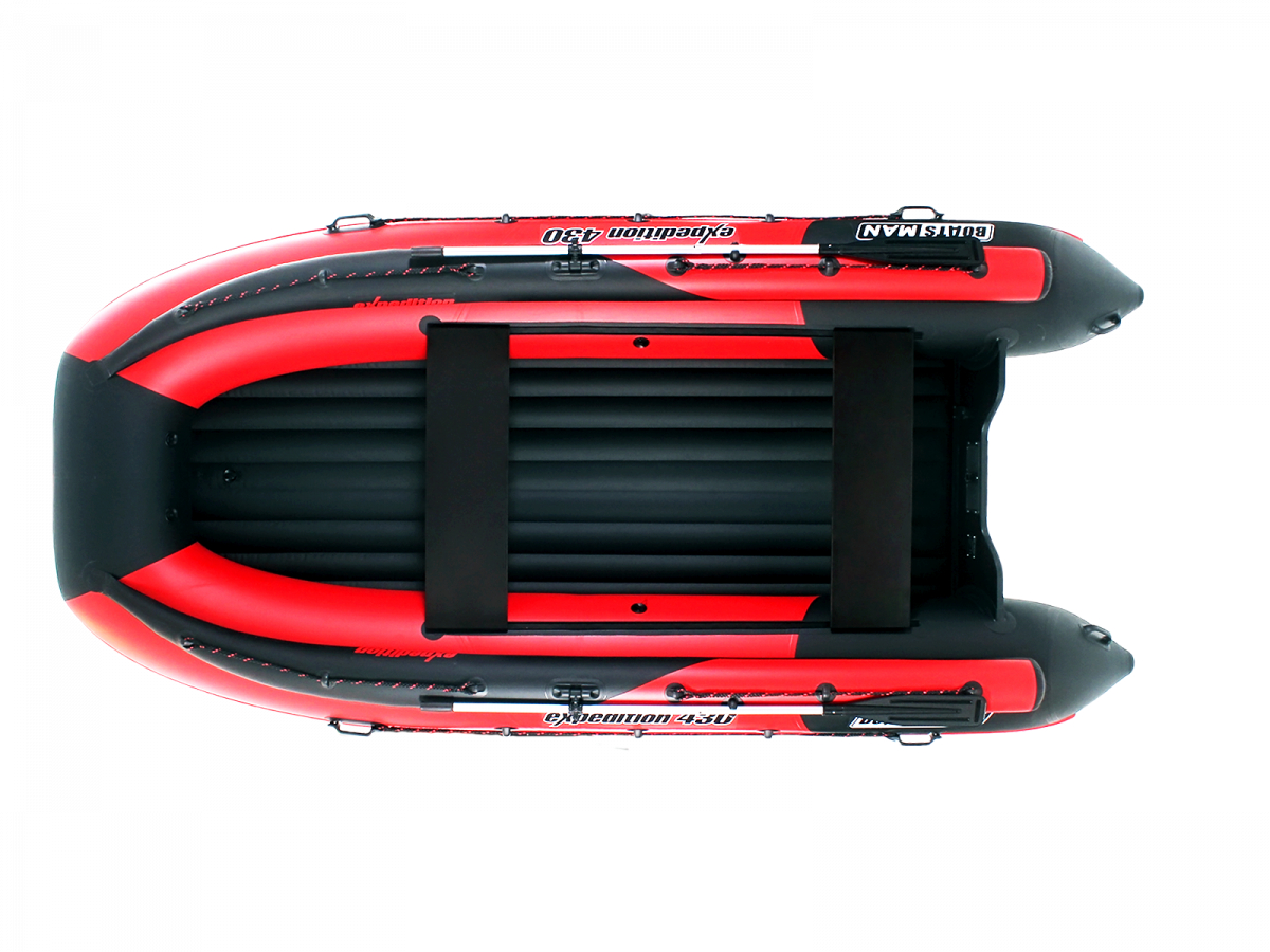 Лодка Boatsman BT430 Expedition надувная черно-красный - фото 1