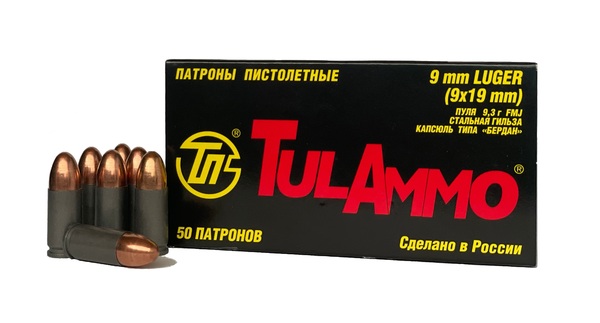 Патрон 9х19Luger ТПЗ FMJ 9,3гр - фото 1