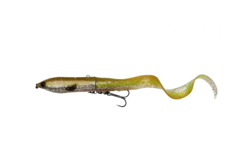 Приманка Savage Gear 3D Hard Eel 2+1 17см 50гр Slow Sikking Green Silver Ayu - фото 1