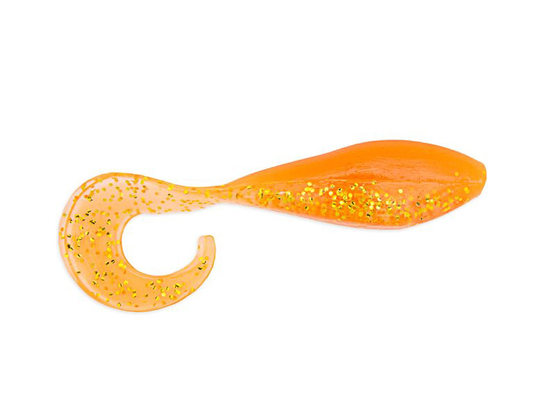 Приманка Bass Assassin Curly Shad 2&quot; Orange Gold Shiner - фото 1