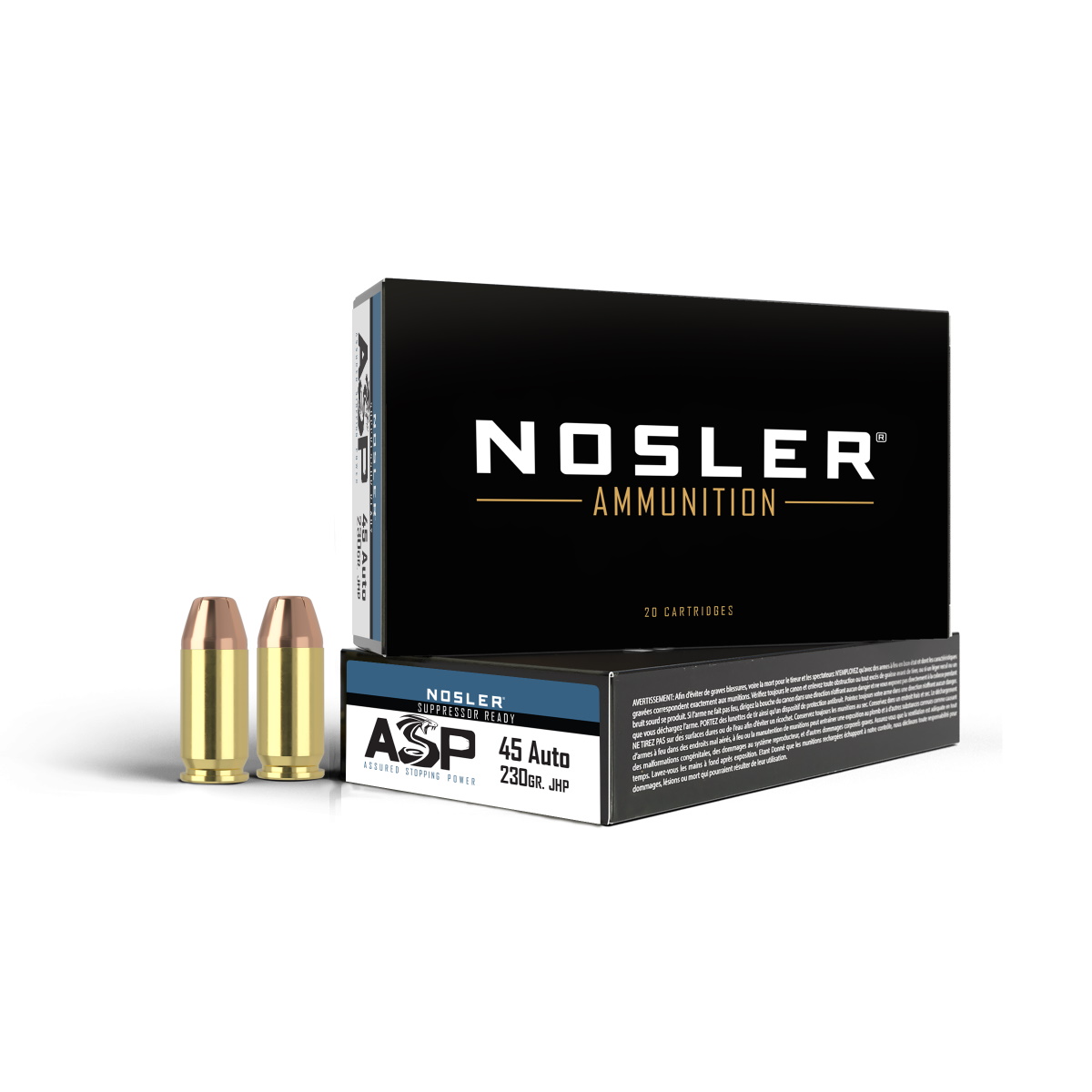 Патрон 45 ACP Nosler ASP JHP 14,9г 1/50 - фото 1