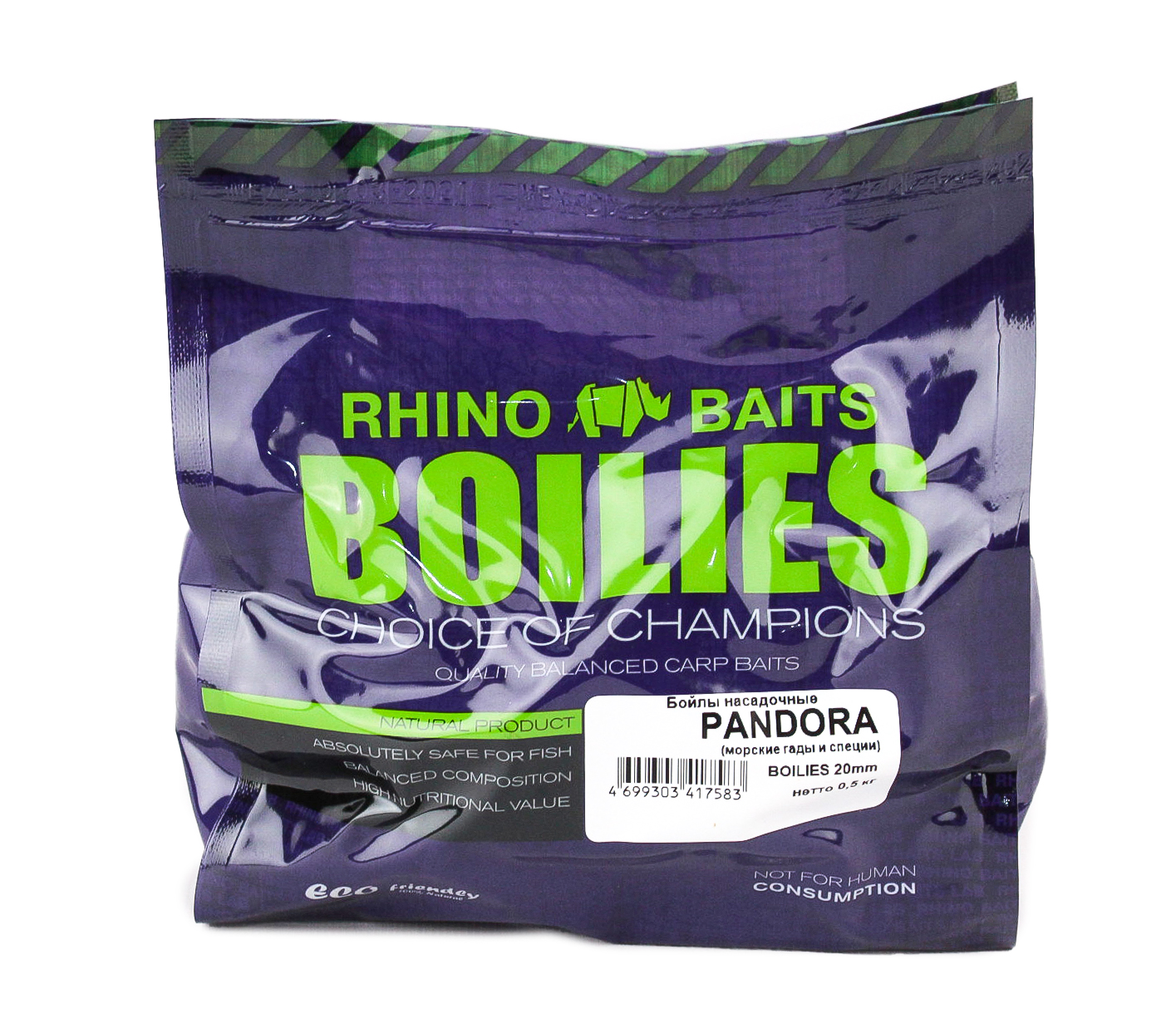 Бойлы Rhino Baits насадочные Pandora морские гады и специи 20мм 500гр - фото 1