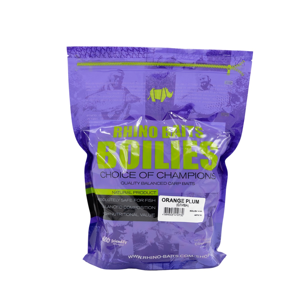 Бойлы Rhino Baits Orange Plum оранжевая слива 14мм 1кг - фото 1