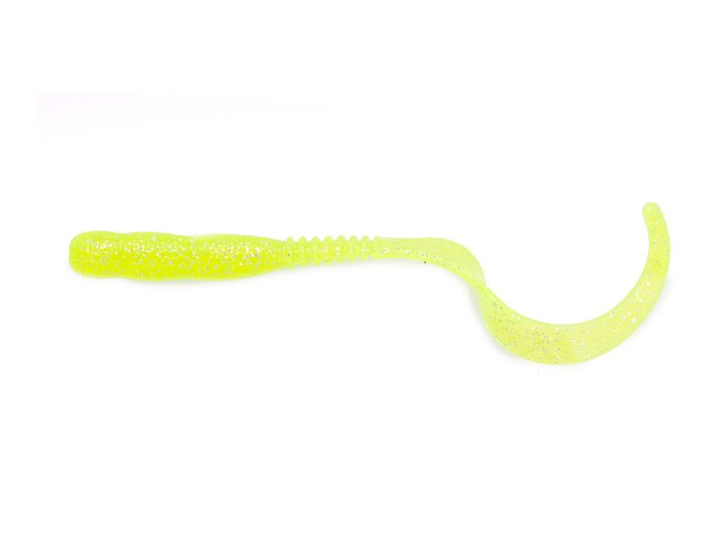 Приманка Reins 4&quot; Curly Curly Chartreuse Silver Glitter - фото 1
