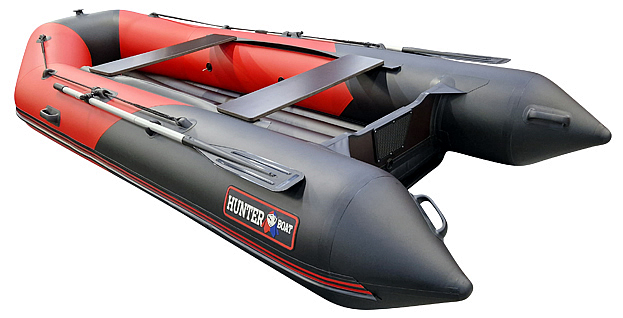 Лодка Хантер 365 ЛКА НДНД красно-черный - фото 1