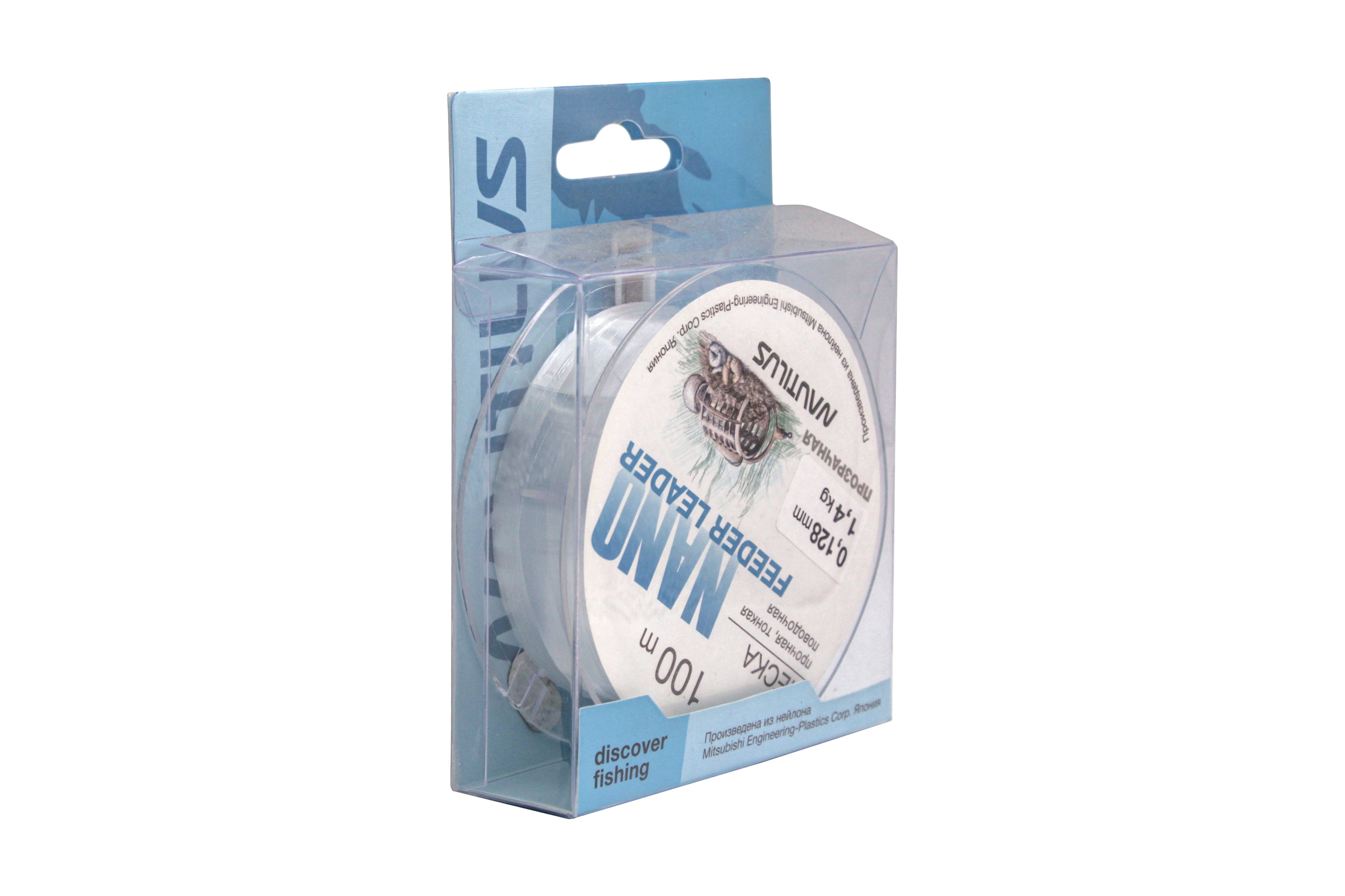 Леска Nautilus Nano feeder leader 100м 0,128мм 1,4кг clear - фото 1