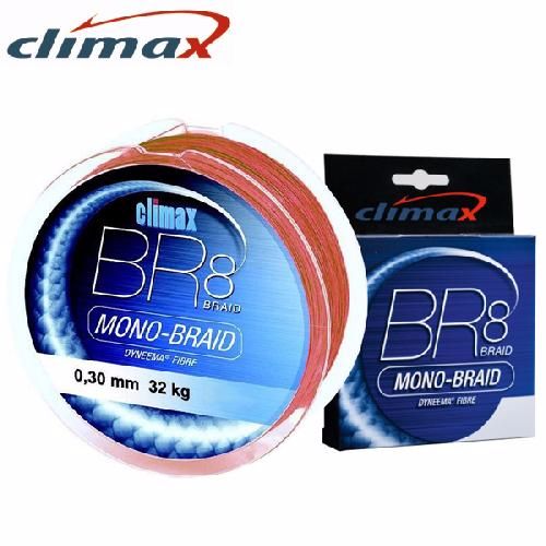 Шнур Climax BR8 Mono braid 135м 0,35мм 36,0кг красный - фото 1