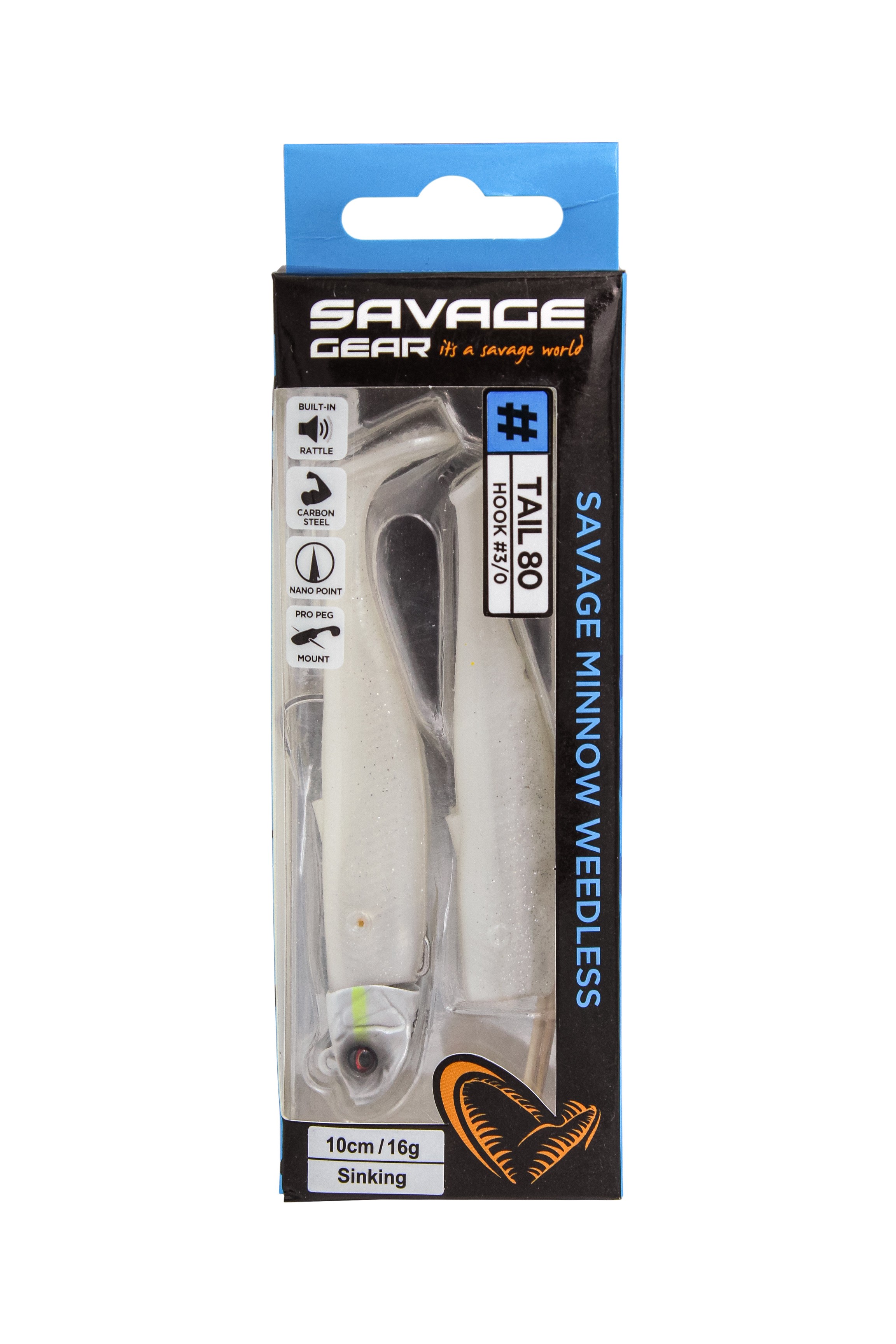 Приманка Savage Gear Minnow WL 10см 16гр white pearl silver 2+1 - фото 1