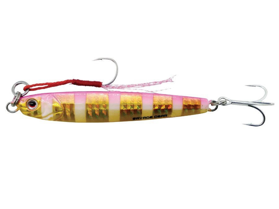 Пилькер Savage Gear 3D Slim Minnow Jig 15гр 6.8см Gold Pink Zebra - фото 1