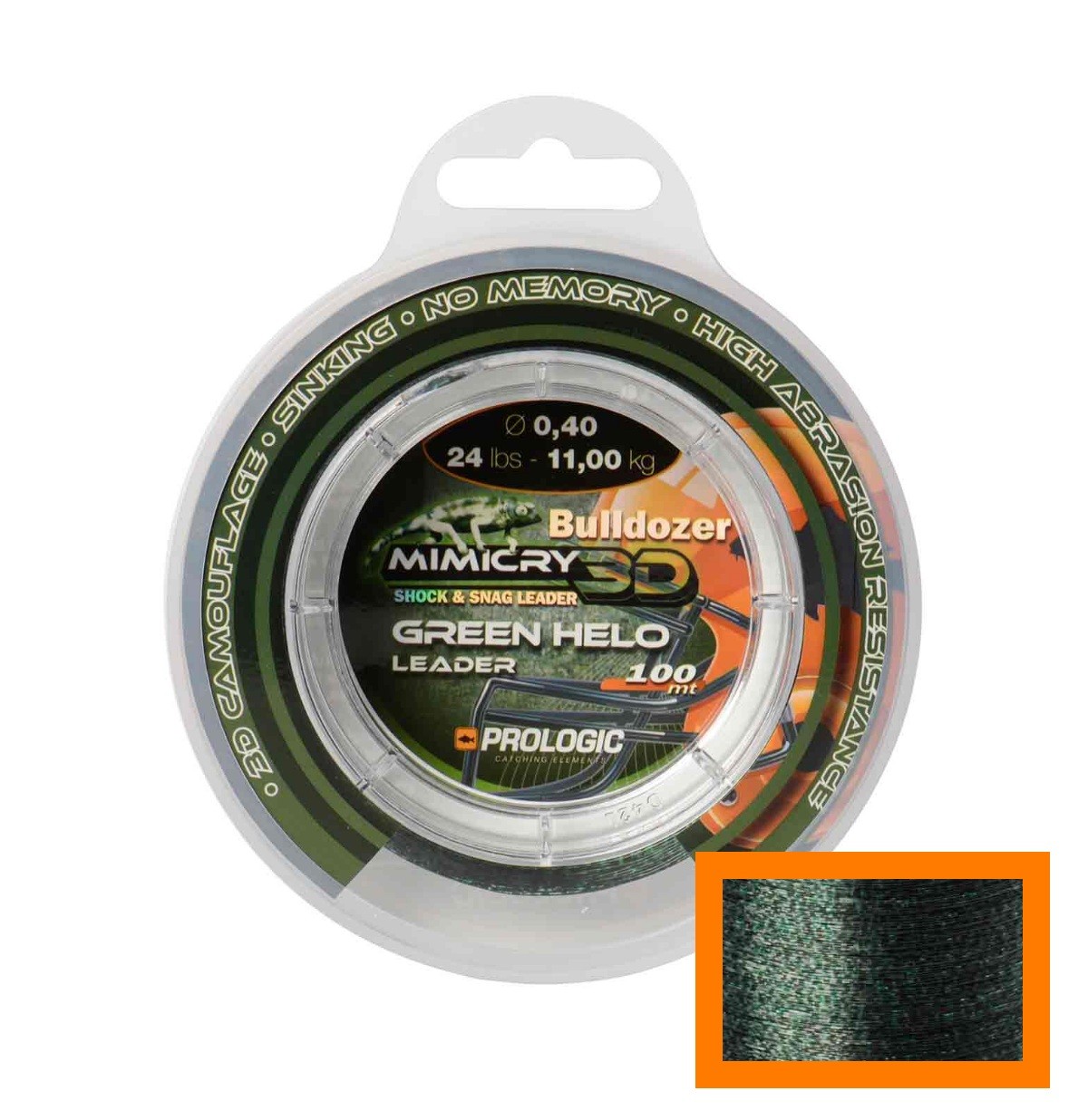Леска Prologic Mimicry helo leader 100м 44lbs 21,3кг 0,60мм green