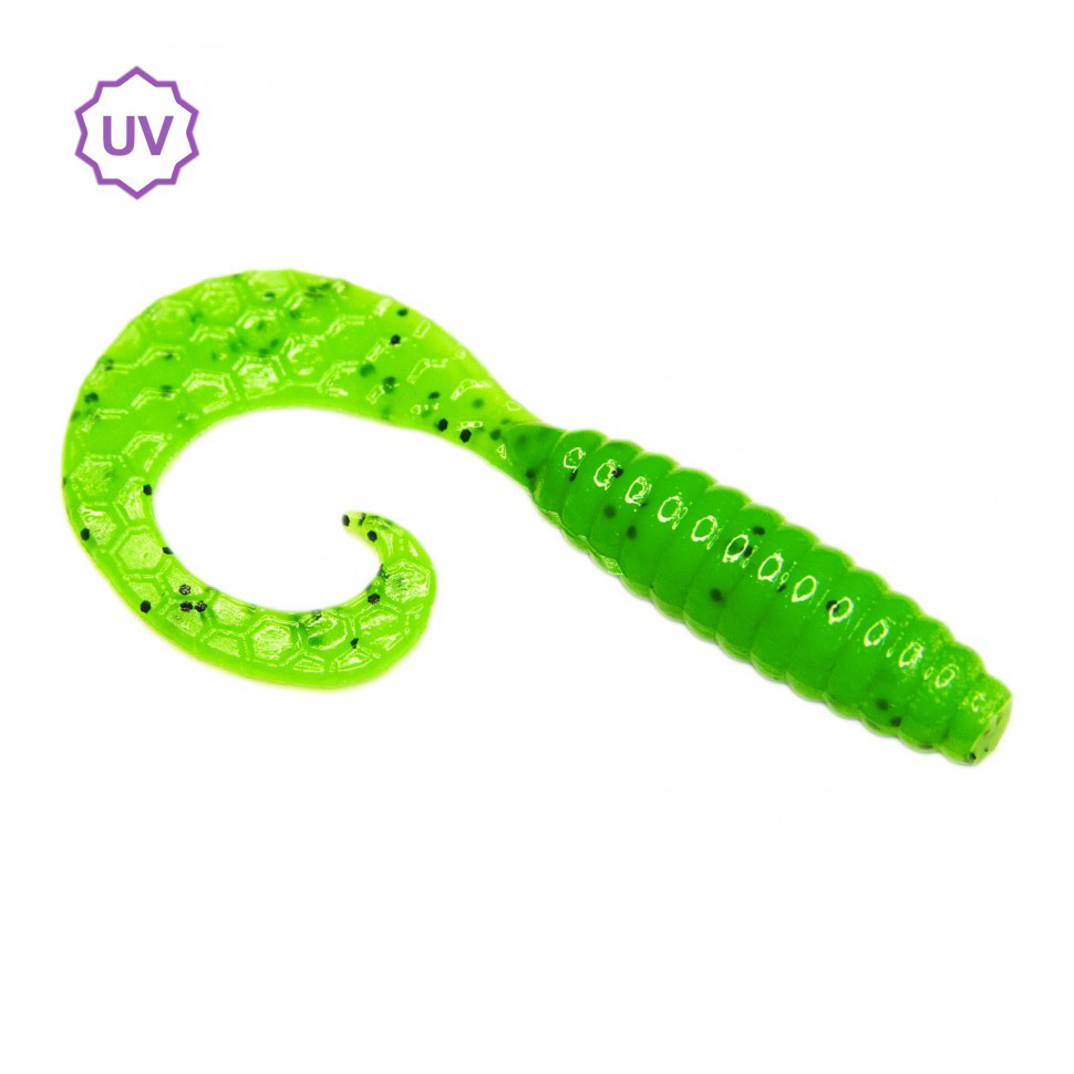 Приманка ESOX Twirly Grub 2" 51мм цв.FK013 Green Pepper уп.8шт - фото 1