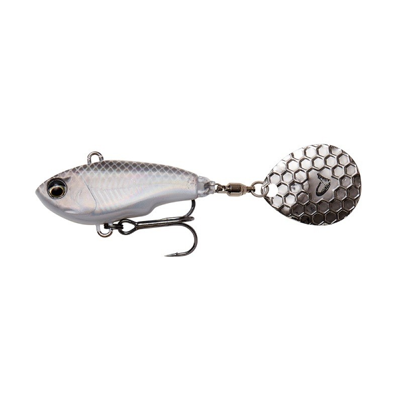 Тейл-спиннер Savage Gear Fat tail spin 6,5см 16гр sinking white silver - фото 1