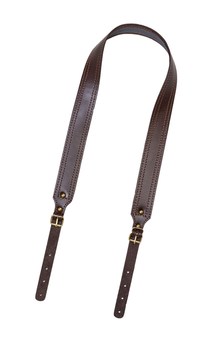 Ремень погонный Хольстер с противоскользящей стропой кожа коричневый - фото 1