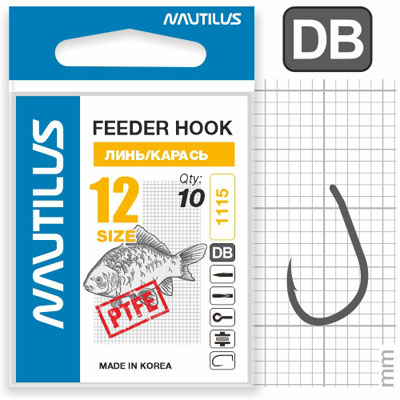 Крючок Nautilus Sting Feeder Линь/карась S-1115PTFE №12 - фото 1