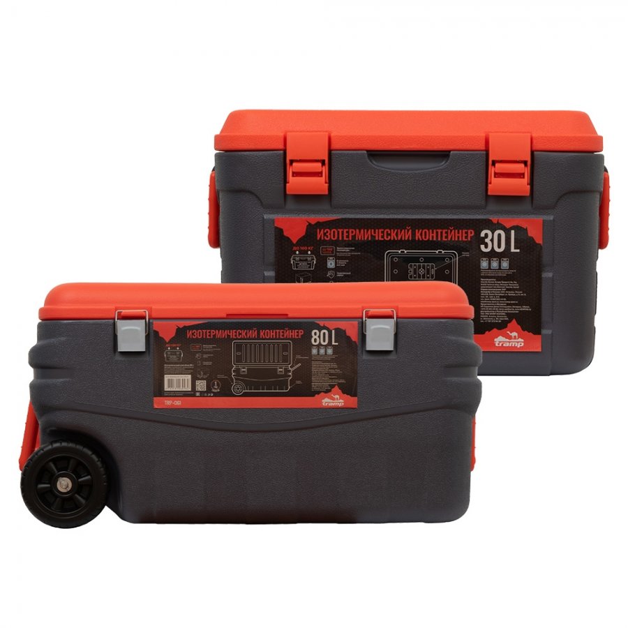 Сет изотермических контейнеров Tramp 30л+80л серый/оранжевый - фото 1