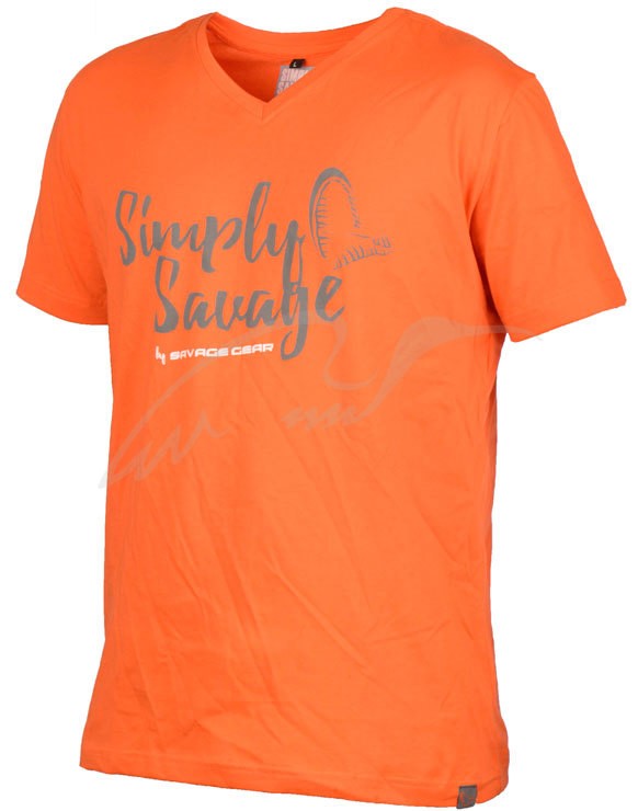 Футболка Savage Gear Simply savage v-neck tee orange  - фото 1