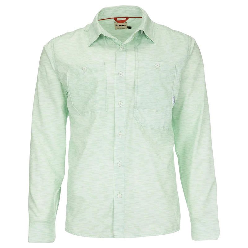Рубашка Simms Double Haul LS Shirt t.Green Texture Wave Print  - фото 1
