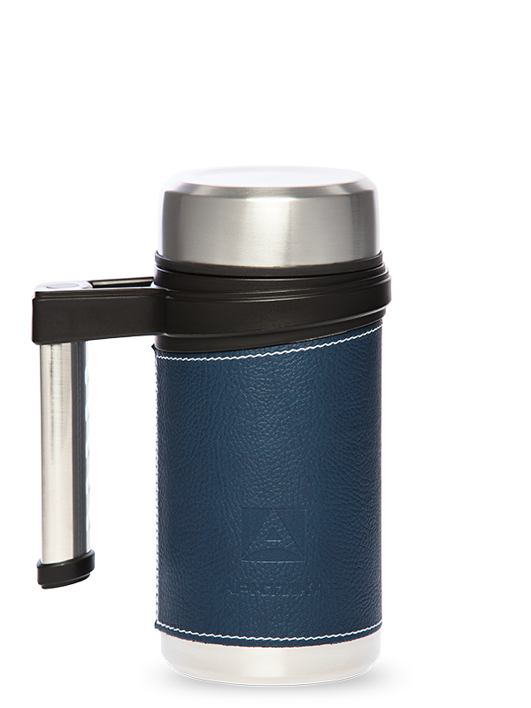 Термокружка Арктика с ручкой в коже 500мл синий - фото 1