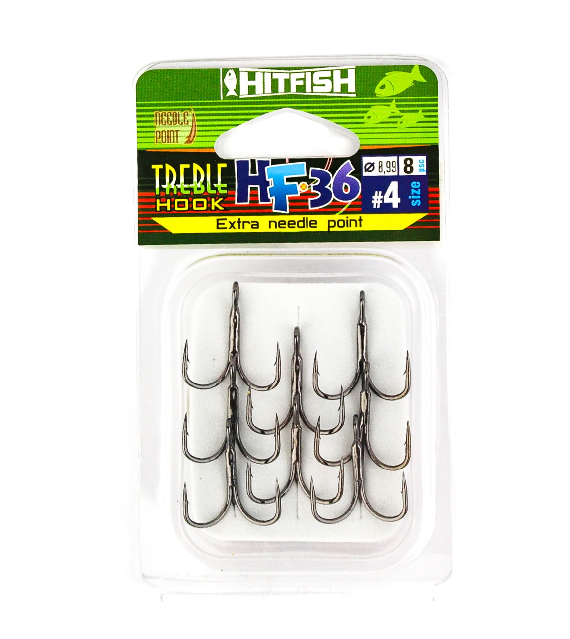 МП Тройной крючок HITFISH HF-36 Needle point # 4 (8 шт\уп) - фото 1