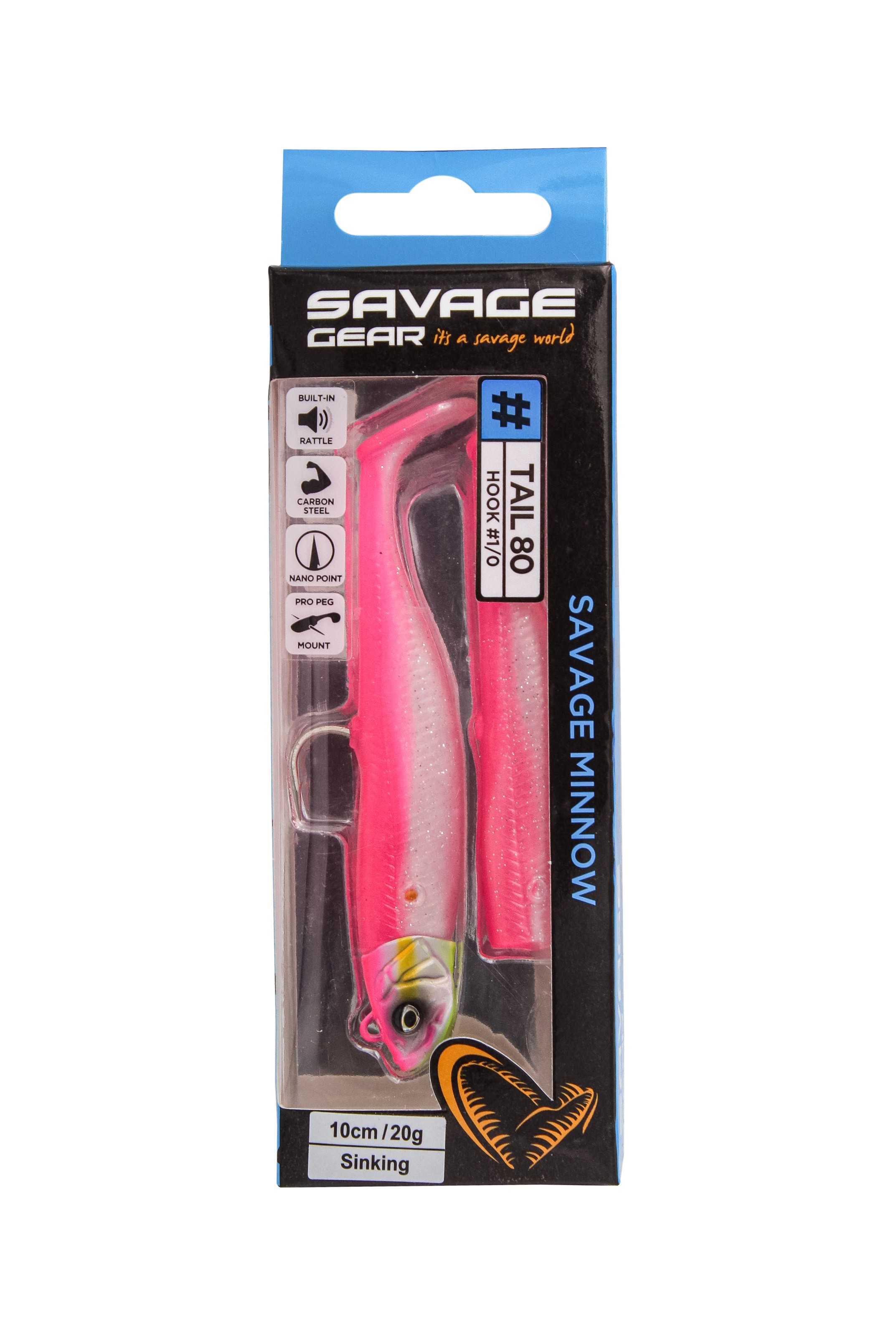 Приманка Savage Gear Minnow 10см 20гр pink pearl silver 2+1 - фото 1