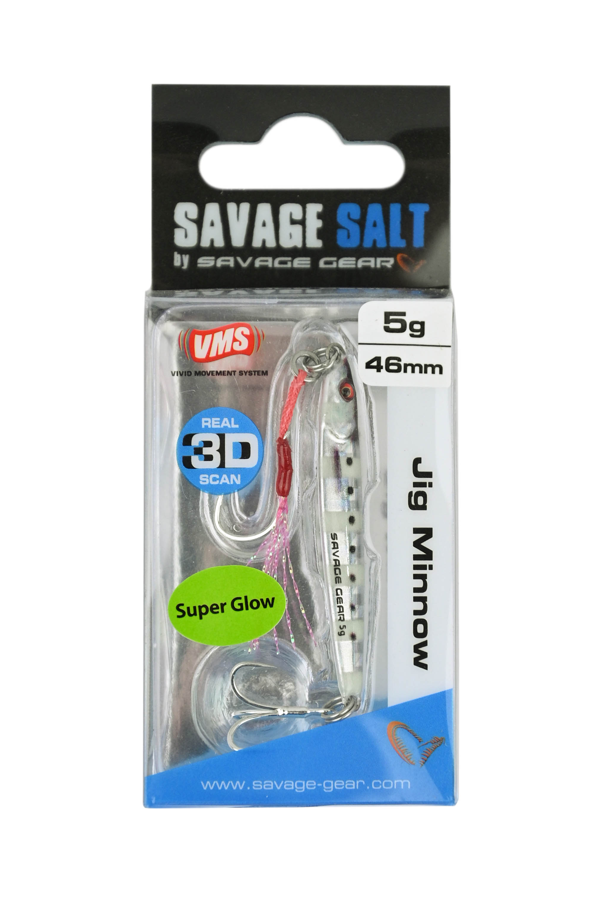 Пилькер Savage Gear 3D jig minnow 5гр 4.6см PHP zebra glow - фото 1