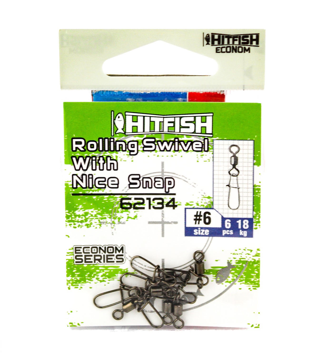 МП Вертлюг с застежкй HITFISH Econom Series Rolling Swivel with NiceSnap 62134-0 - фото 1