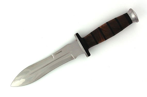 Нож Кизляр Сталкер рукоять кожа дерево - фото 1
