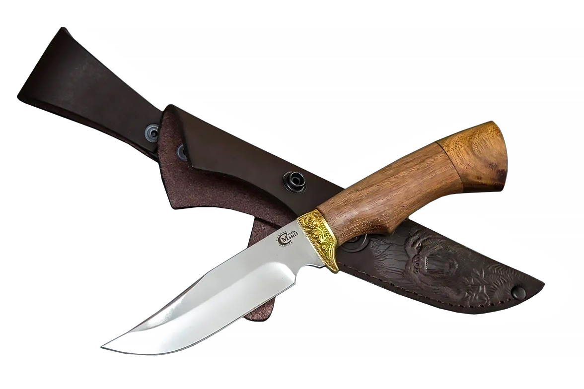 Нож ИП Семин Юнкер сталь 65x13 литье ценные породы дерева - фото 1