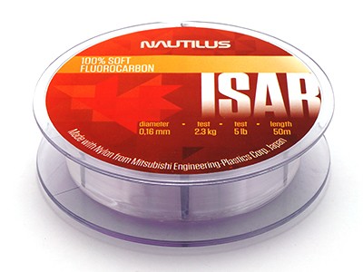 Леска Nautilus Isar fluorocarbon clear 50м 0.16мм 2.3кг - фото 1