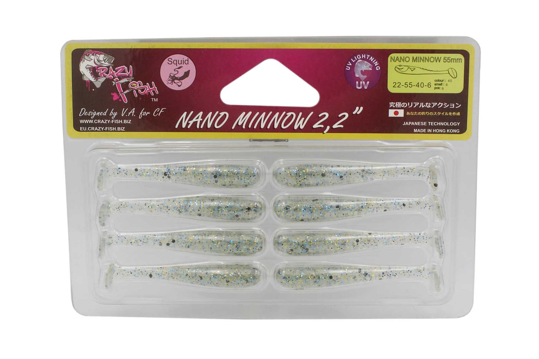 Приманка Crazy Fish Nano Minnow 2,2&quot; 22-55-40-6 - фото 1