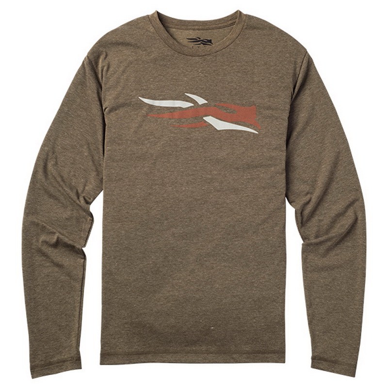 Футболка Sitka Logo tee LS mud  - фото 1