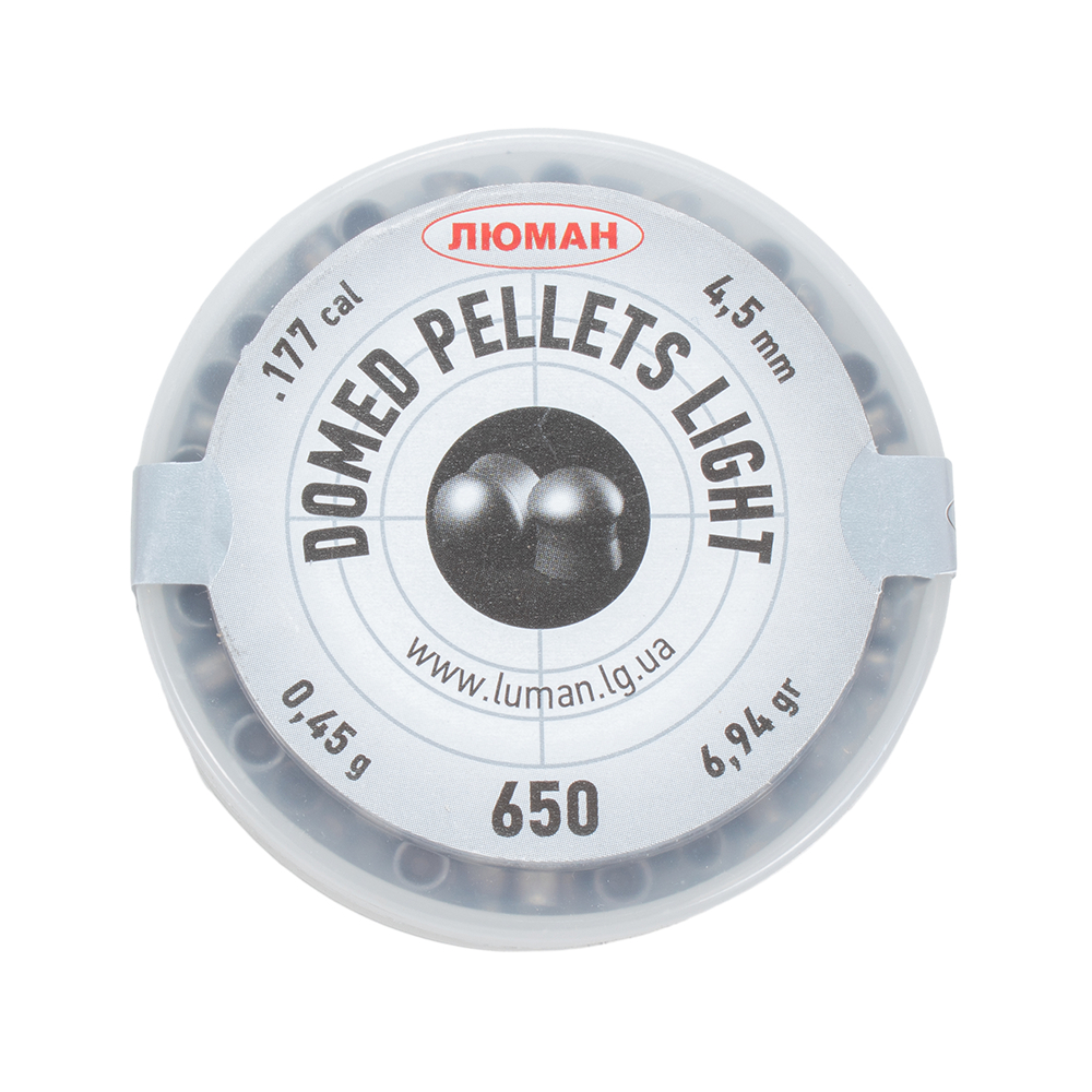 Пульки Люман Domed pellets Light 0,45гр 4,5мм 600шт - фото 1