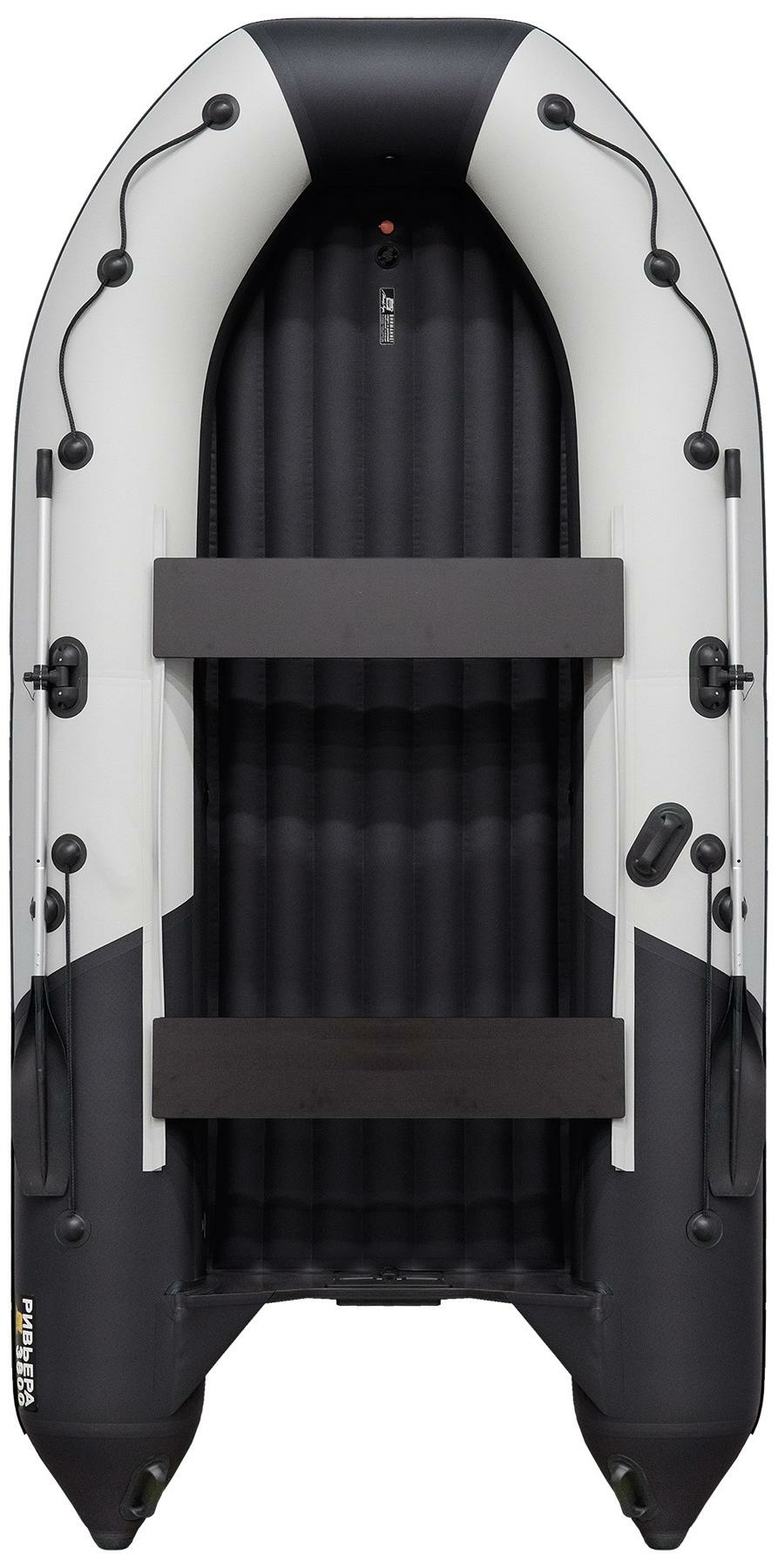 Лодка Мастер лодок Ривьера Компакт 3800 НДНД комби светло-серый/черный - фото 1