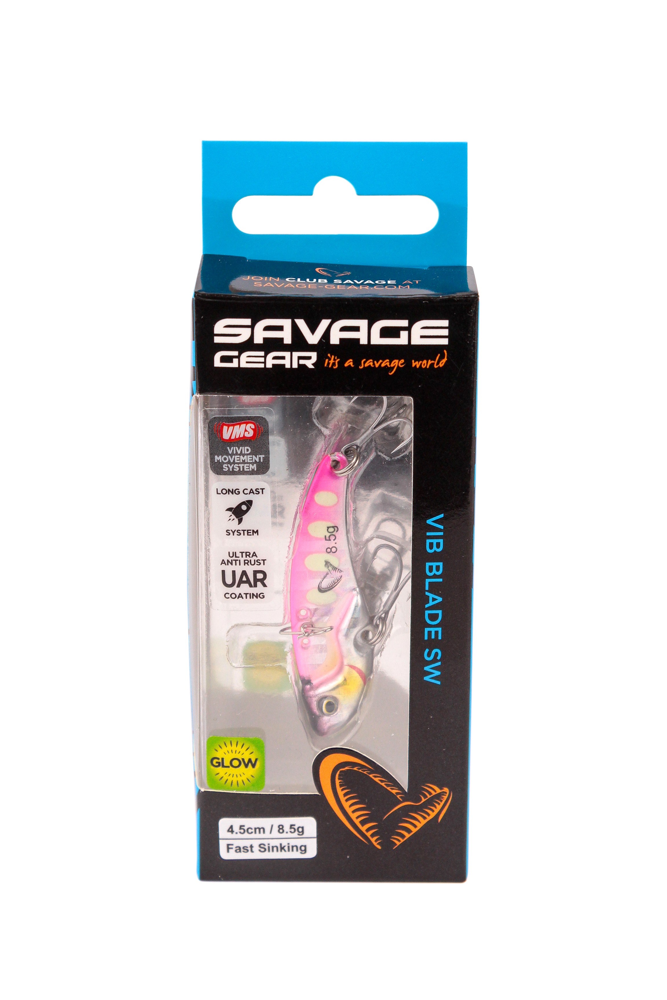 Блесна Savage Gear Vib blade SW 4,5см 8,5гр fast sinking pink glow dot