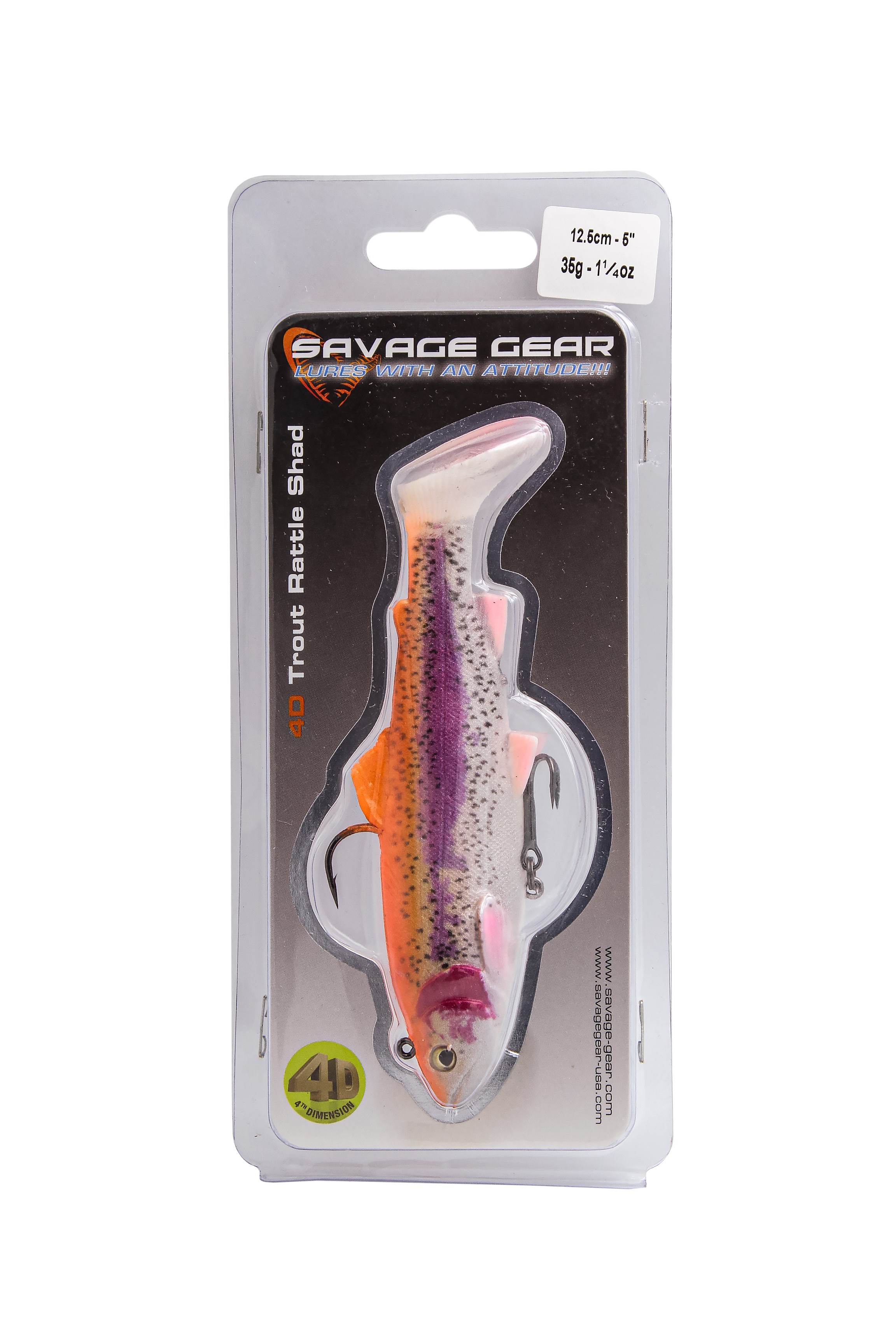 Приманка Savage Gear 4D Trout rattle shad 12,5см 35гр 02 golden albino - фото 1