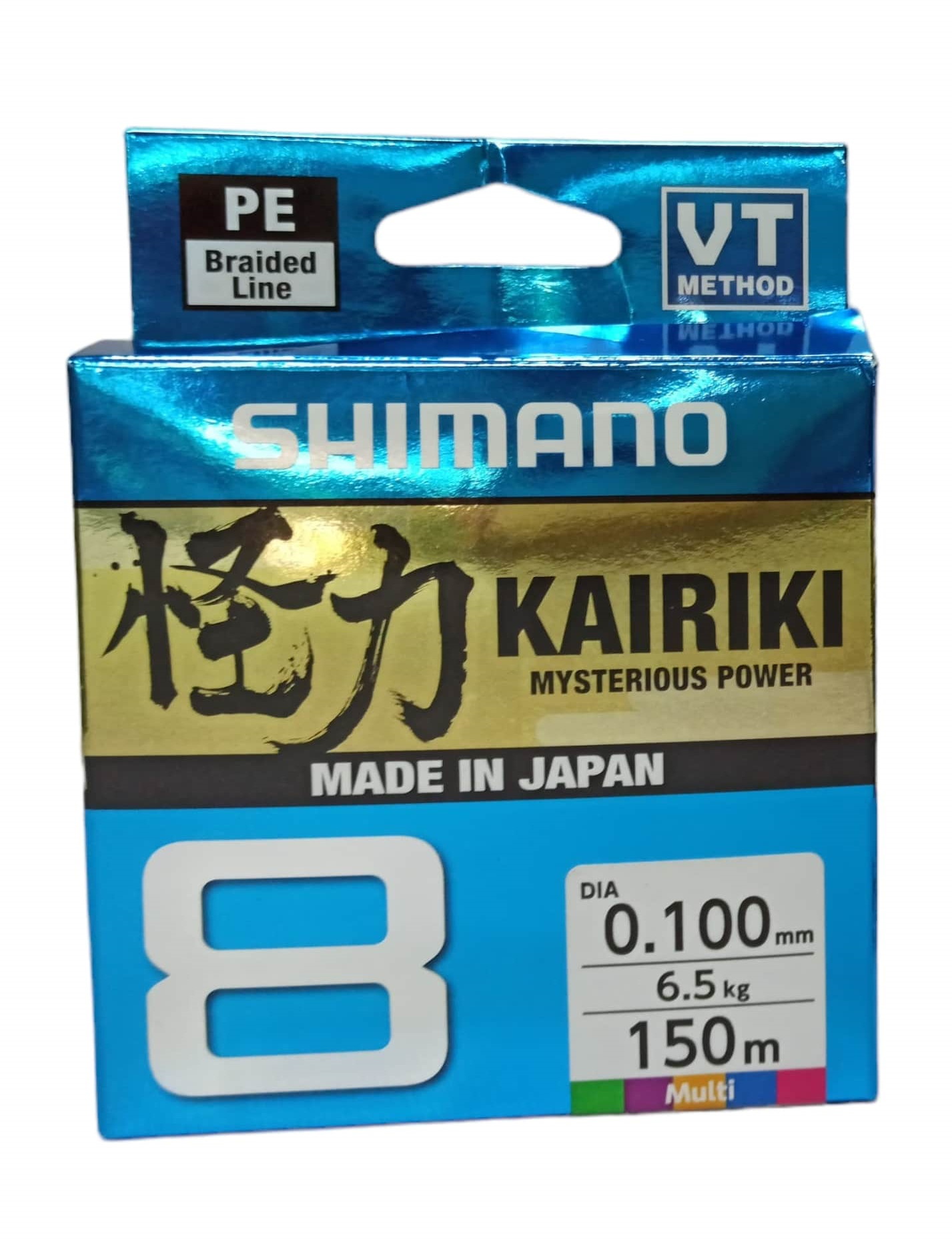 Шнур Shimano Kairiki 8 PE 150м 0,100мм multicolor 6,5кг - фото 1