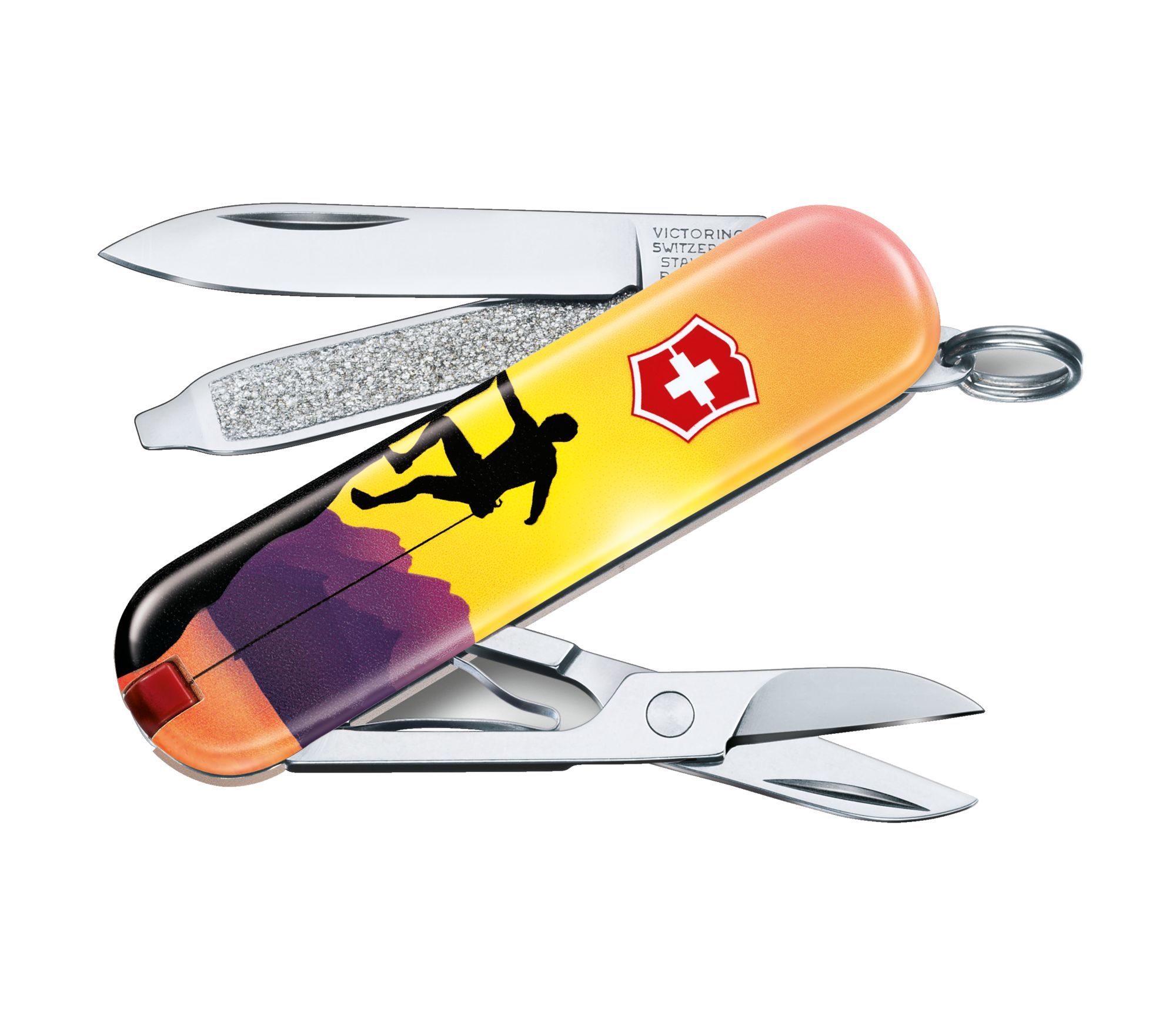 Нож Victorinox Classic Climb High 58мм 7 функций желтый/рисунок - фото 1