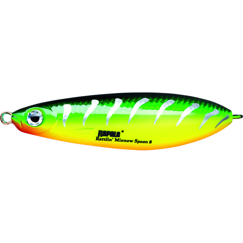 Блесна Rapala Rattlin' Minnow Spoon 08 FRB 8см 16гр незацепляйка - фото 1