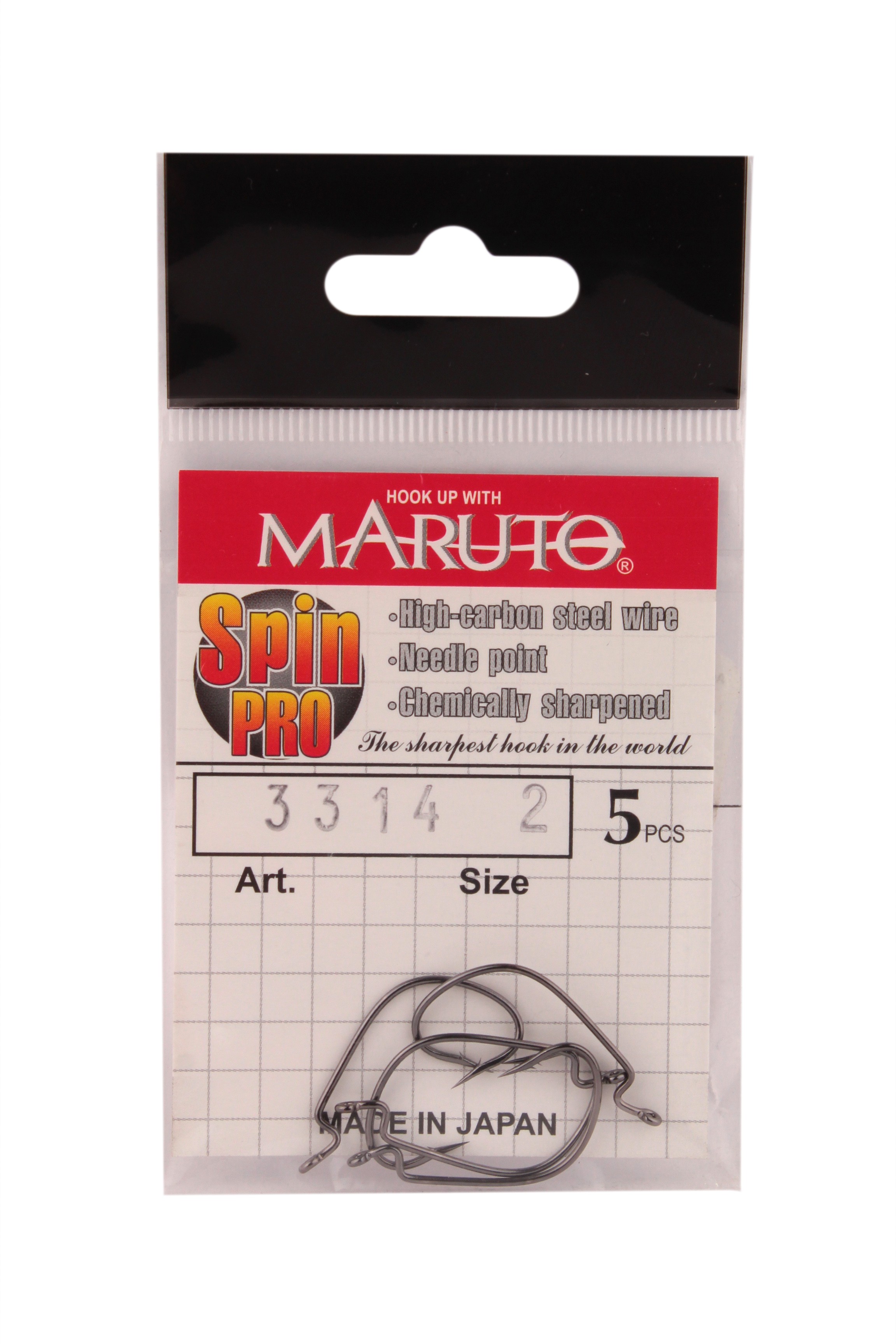Крючки Maruto 3314 BN Spin Pro офсетные №2 5шт - фото 1