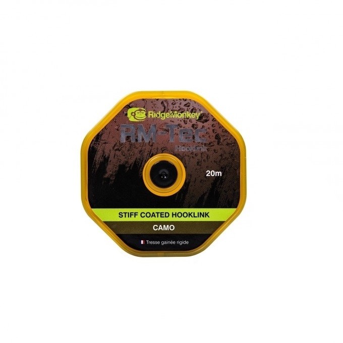 Поводковый материал Ridge Monkey RM-Tec stiff coated hooklink 35lb 20м camo - фото 1