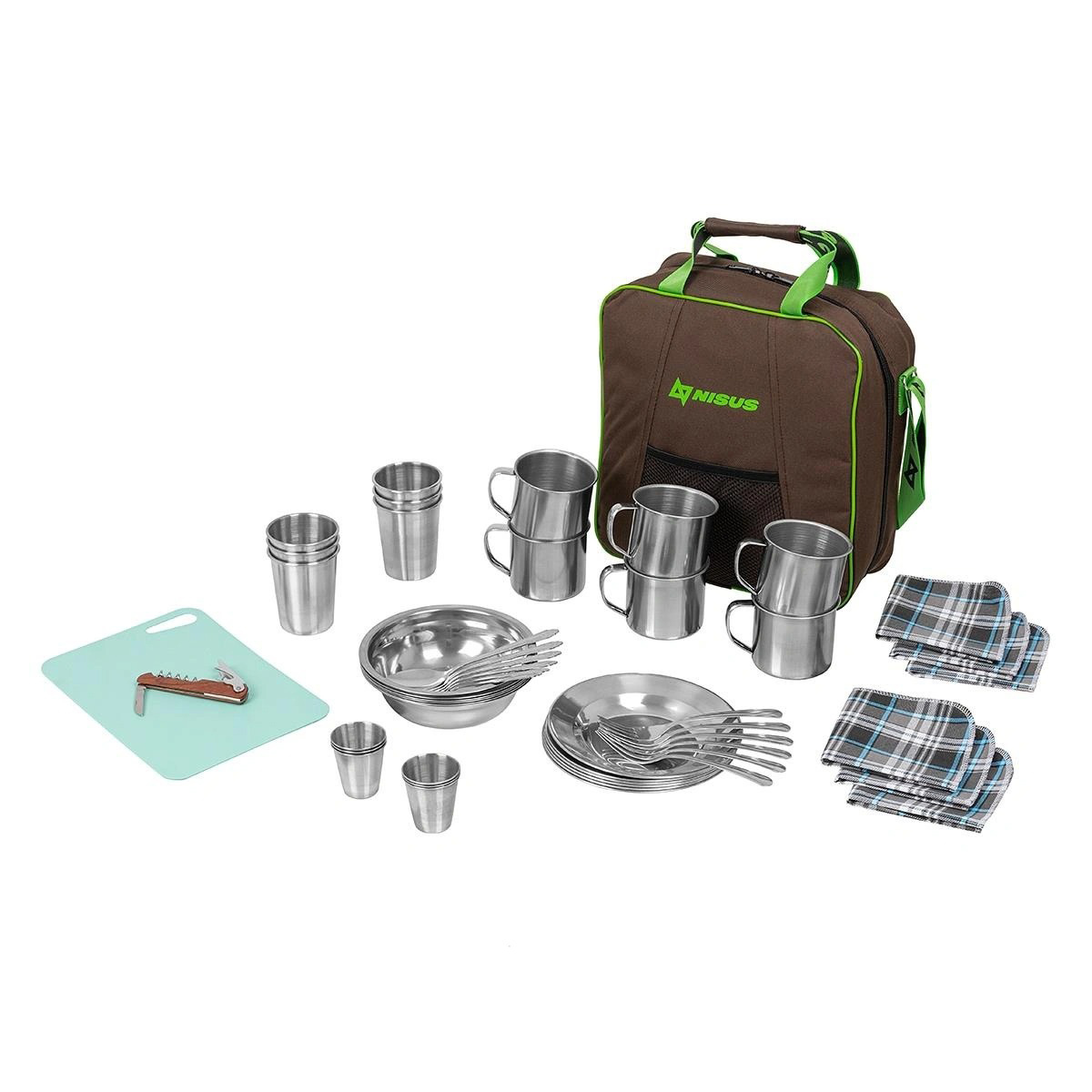 Набор Nisus для пикника Picnic на 6 персон коричневый - фото 1