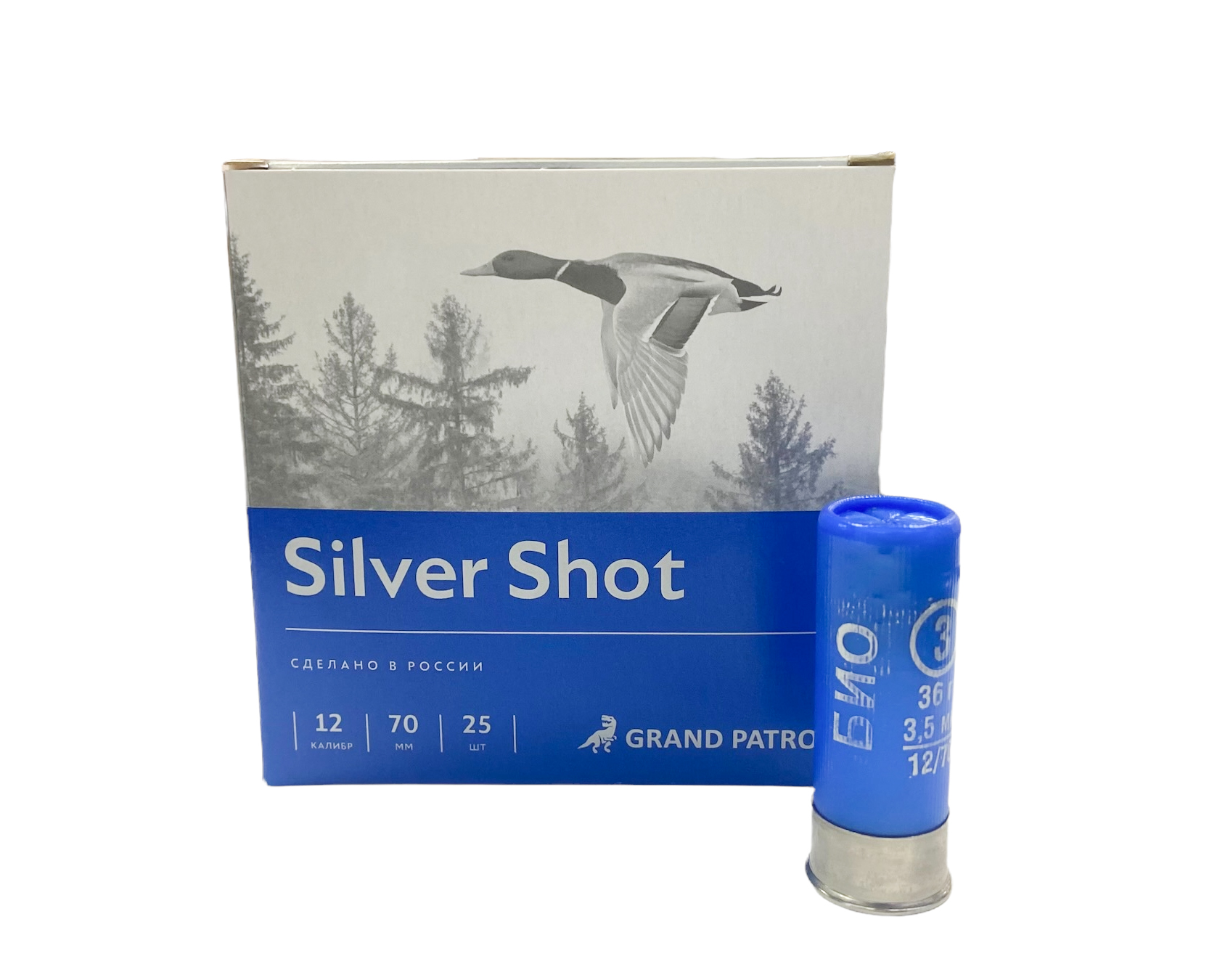 Патрон 12х70 Главпатрон Silver shot 3 Био 36гр